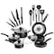 Serenelife Kitchenware Pots & Pans Set - Basic Kitchen Cookware, Black Non-Stick Coating Inside, Heat Resistant SLCW20BLK - alternate 4